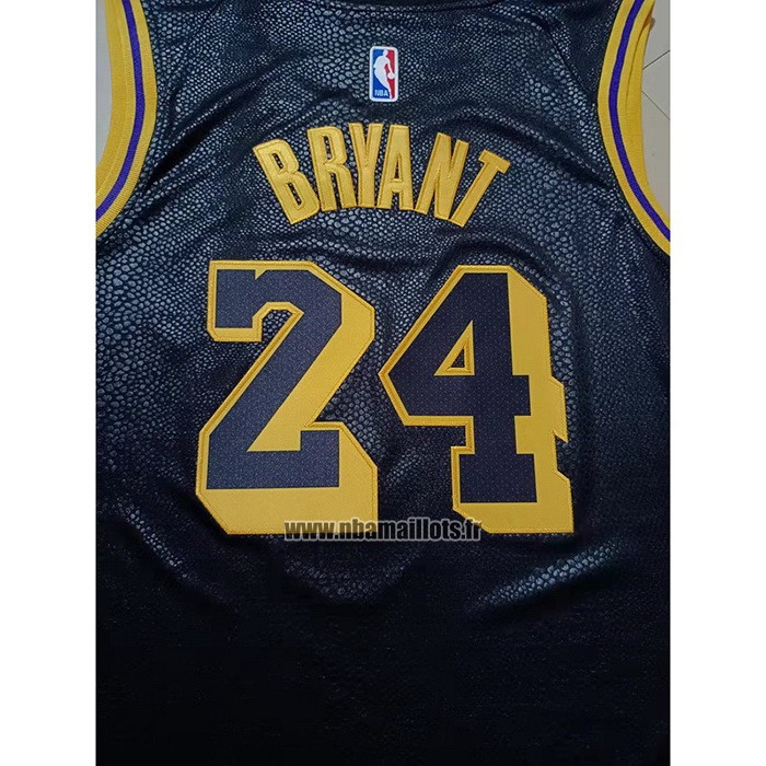 Maillot Los Angeles Lakers Kobe Bryant NO 8 24 Black Mamba Noir